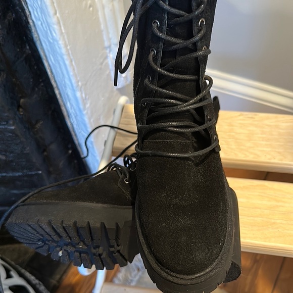 Free People Suede Combat Boots - Picture 2 of 3
